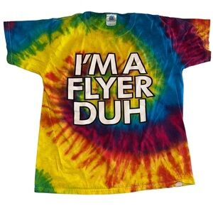 I’m a Flyer Duh! Cheerleader Tie Dye Tee Shirt size 14/16 youth
